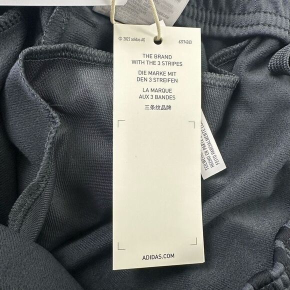 Adidas Men's Size M Tri Stripe Track Pants Gray Black Sporty Gym Sweatpants New - Picture 7 of 11
